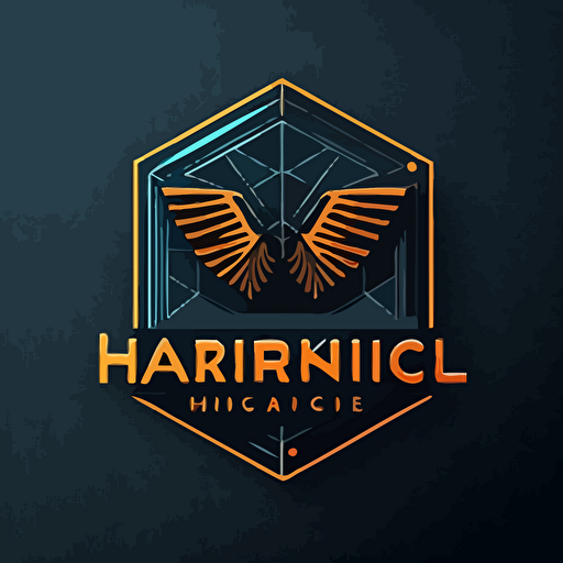 vector logo for a modern, futuristic, simple tech company called harkingel