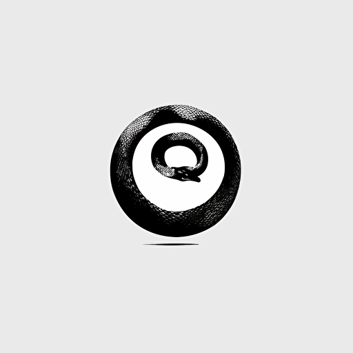 simple minimal icon, single color, 2d vector art, "coiled snake" silhouette, black on white paper.