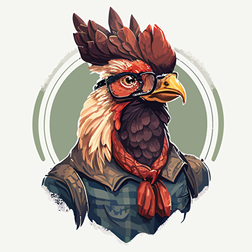gallo hipster en vector