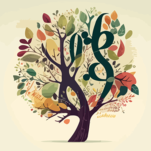 flat modern vector illustration for the word TREE