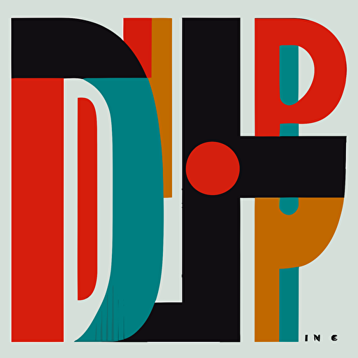 a lettermark of the letters TTJ, sans serif font, vector, by Paul Rand