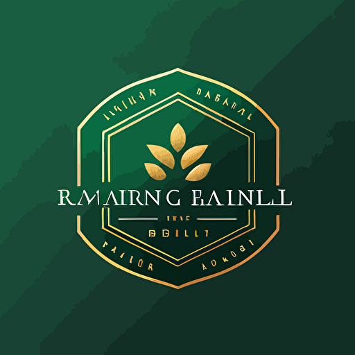 small Nordic style vector logo for a finance blog, green and gold.