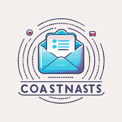 logo for a digital service sending messages coming from contact forms to email addresses, minimal, vectorized logo, flat with a bluish gradient on white background