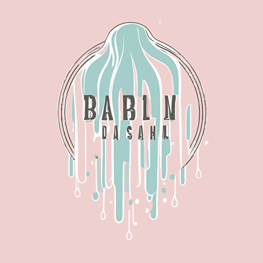 an emblem for a hair salon,vector,simple, drip style,logo, pastel colors