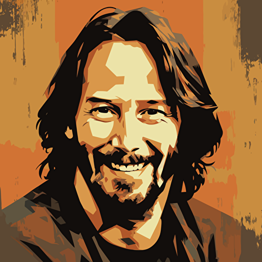 keanu reeves vector illustration smiling