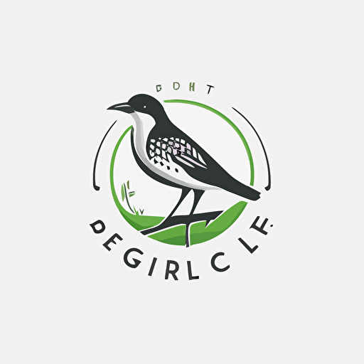 bird golf logo, simple and clean, white background, vector logo