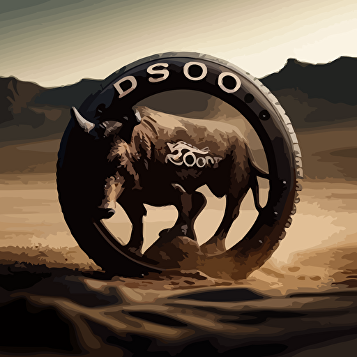 In the heart of a lively, adventurous scene, the Bosco Company logo comes to life. Our vision captures a dynamic side shot of a friendly, yet focused warthog, its wry smile exuding confidence. A circular tire, fiercely burning rubber, encapsulates the warthog, demonstrating the brand's passion for continuous motion and energy. This emblematic representation is skillfully crafted using vector art, resulting in a simple, yet captivating 2D cartoon design. The warthog's cartoon eyes sparkle with a sense of playfulness, inviting viewers to join in the thrilling world of Bosco Company.