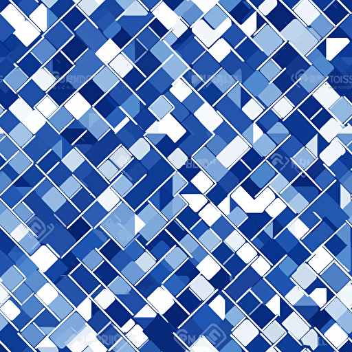 A vector of blend colors, plain textures, geometric shapes, background cobalt blue and white