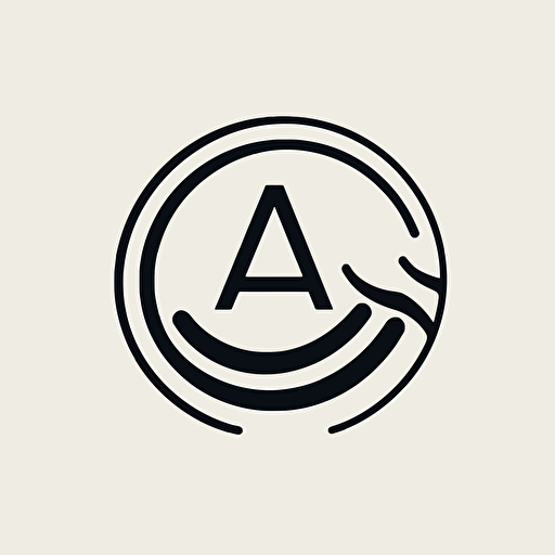 Letter A in waves minimal line, logo for furniture brand, abstract, flat, vector, Paul Rand.