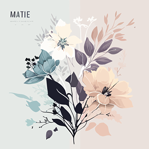 minimal vector art pastel colors floral clip art white background high resolution 300 dps