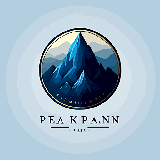 blue peak wealth logo vector illustration