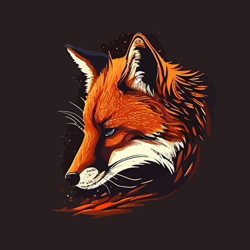 muzzle of a sad fox. vector, flat 2d, company logo