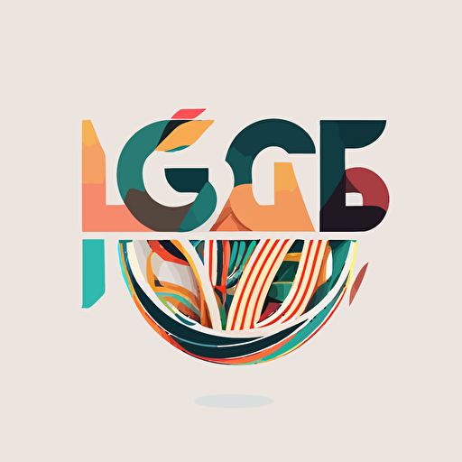 abstract logo, combination mark, text is “ABCDE”, a bowl of ramen with meat and vegetables, abstract headline, Color overlap, geometric type for modern color logo, vector, simple, flat, plain,smooth, low detail, minimal, white background