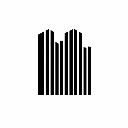 Monolith, looking at the camera, minimal, outline strokes only, black and white, logo, vector, white background