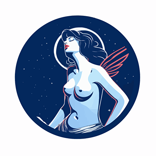 Logo female angel shushing in a sexy way, Night Club vector logo, v ector logo, vector art