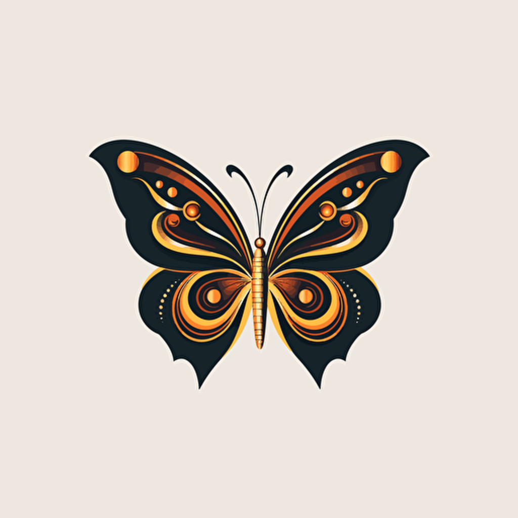 Vector logo of a butterfly, vector illustration