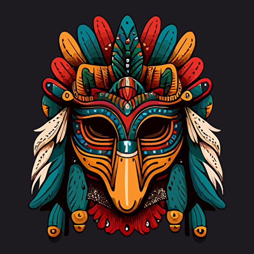 front Chichicastenango animal mask vector simple illustration