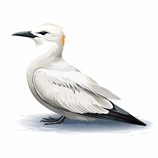 vector White-tailed tropicbird sitting white back ground
