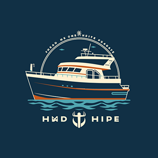flat vector logo for hi-end modern marine boat hire company