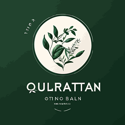 Logo for botanical company, vectorial, minimalist, green and white, modern design –q 2