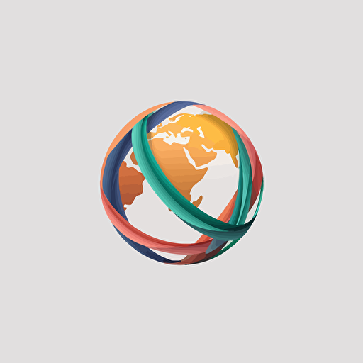 a logo of earth made of ribbons, simple, minimalistic, vector, trendy