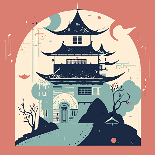 Foster's Home, Foster's Home for Imaginary Friends as Playing Card, Minimalist, Hokusai style, illustration, vector