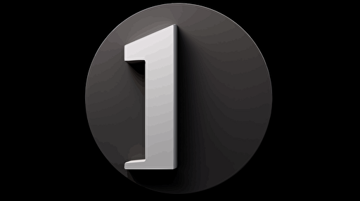Minimalist art, relief sculpture of the number one, logo, vector, illustration