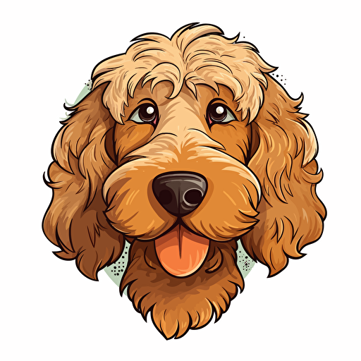 create a vector design of a cartoon labradoodle face.