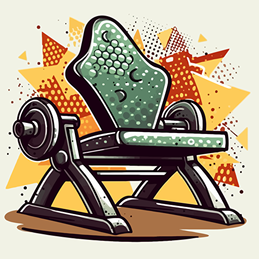 bench press rack , sticker, no background,clip art , vector art ,Cel Shading, VFX, SFX, ,Ultra-HD, Starburst