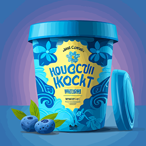 blue yogourt package, mockup, 750g, label creation, vector based images, mortar and pestal, bright and vibrant, epic, very sunny