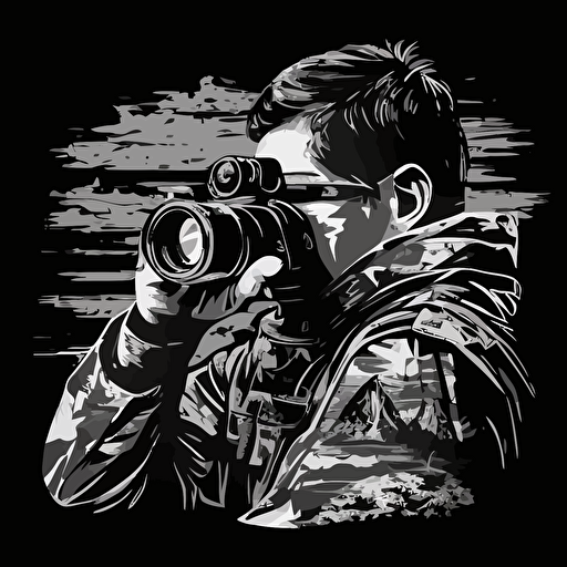 binoculars, call of duty perk, vector, black and white