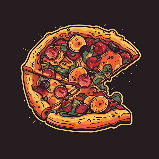 pizza vector art sticker on background