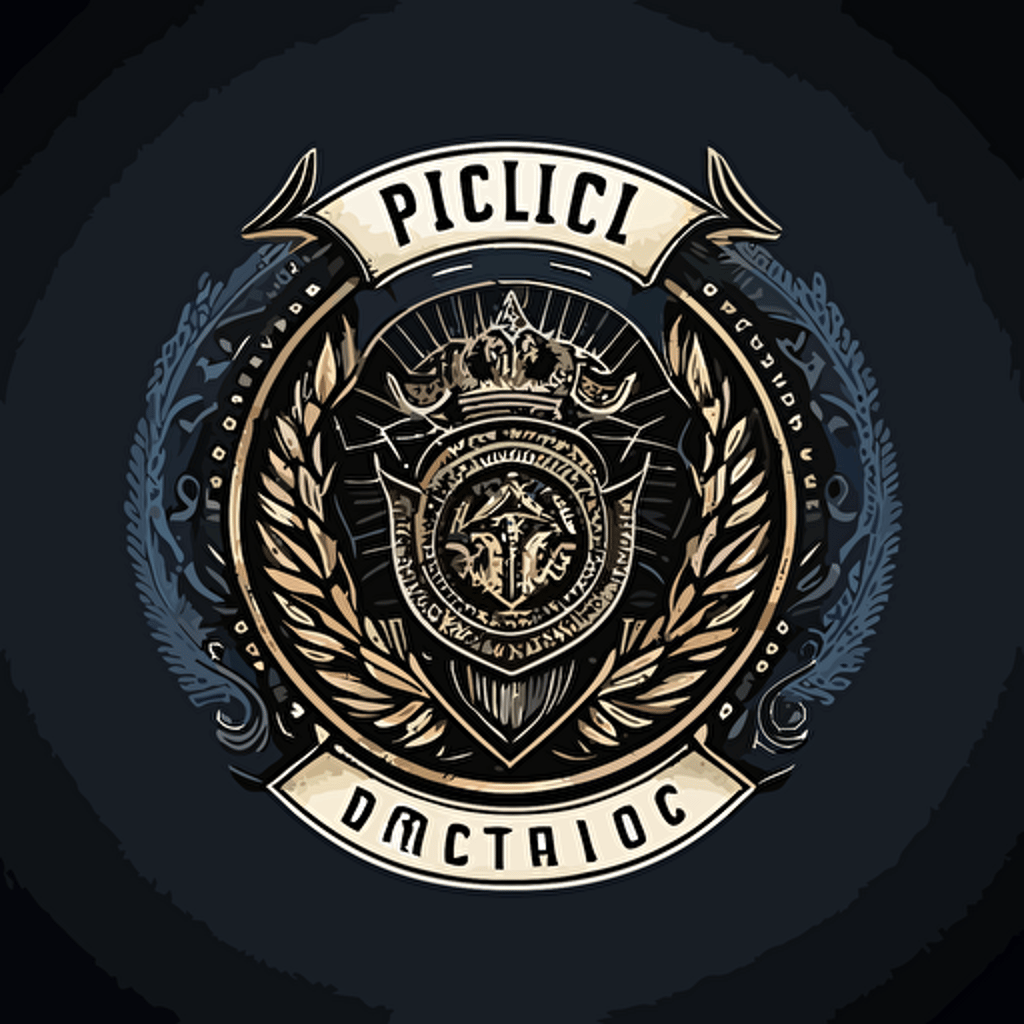 vector logo for police department, circular