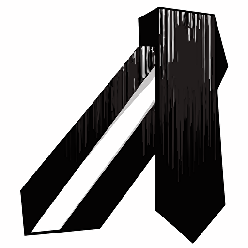 collar and tie looks like letter T, logo, black, angle, vector clipart, low details, no shadow, minimalistic, transparent background