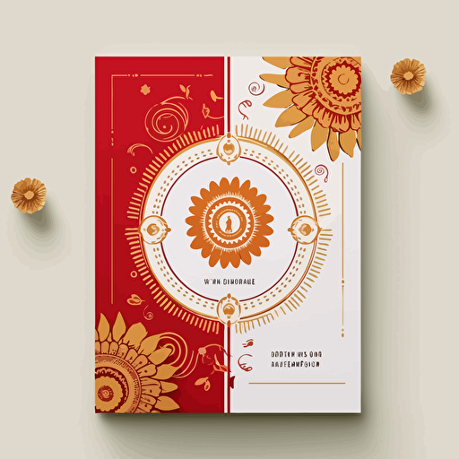 minimalist vector telugu wedding invitation template