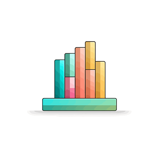 cute bar chart icon, vector