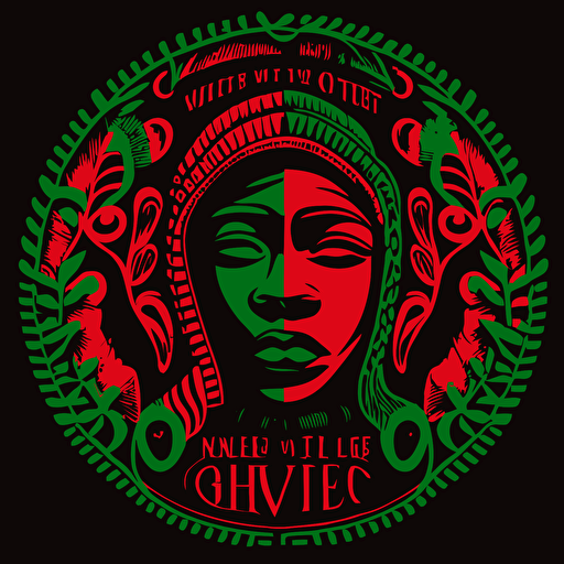 new york in a tribe called quest cover style, red and green on black background, vector illustrated, flat design