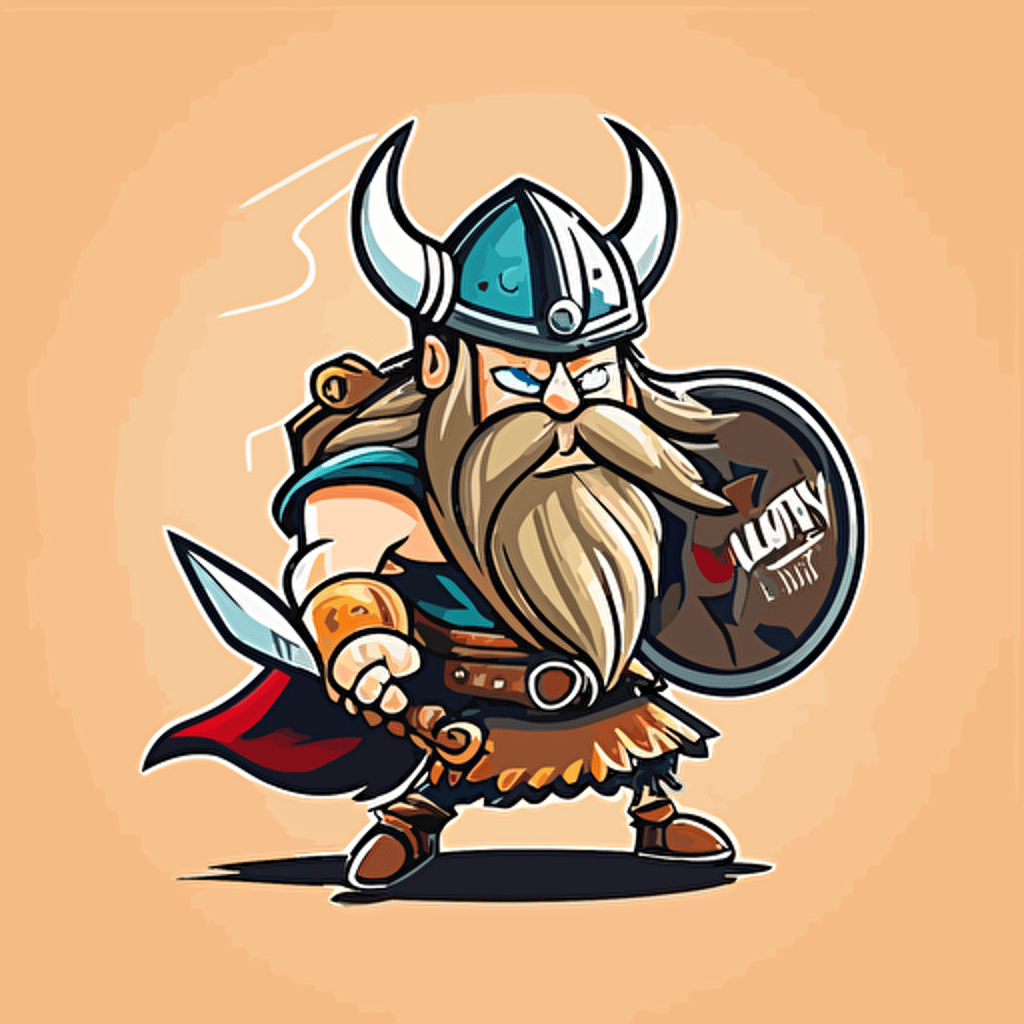 cartoon viking mascot logo vector