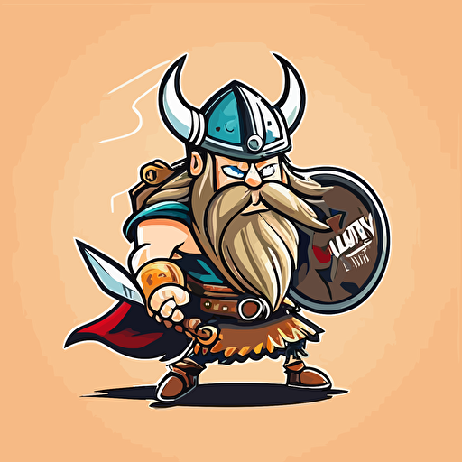 cartoon viking mascot logo vector