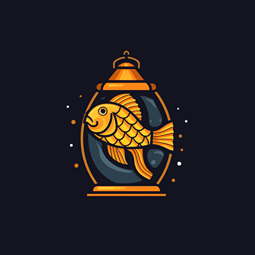 simple 2d vector logo showing a lantern fish