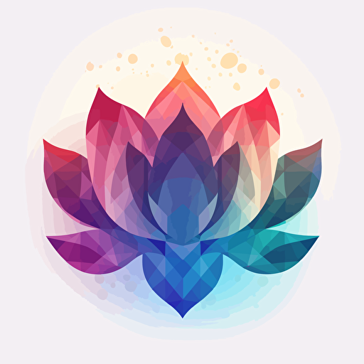 lotus flower ,meditation, ZEN BUDDHISM, geometric, vector, flat design, minimalism. rgb, gradient