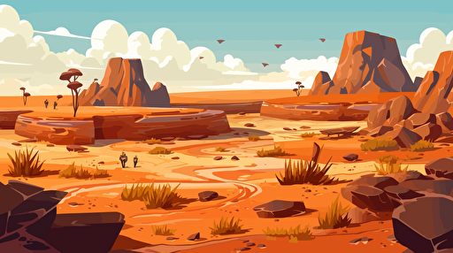 illustration cretaceous landscape with muddy ground vector style