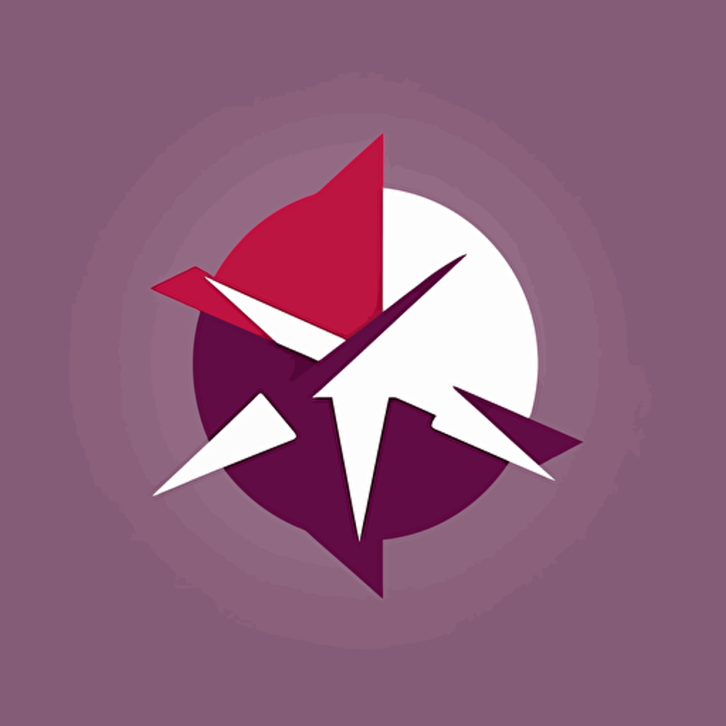 simple vector flat icon, logo, red and purple