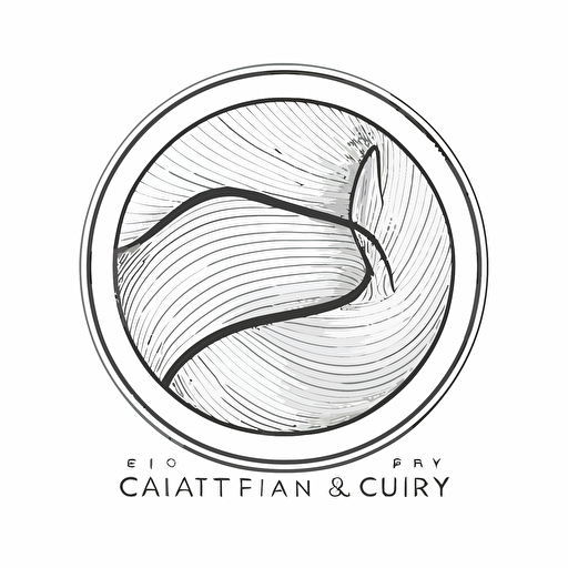 simple vector logo of gravity fabric, line, white background