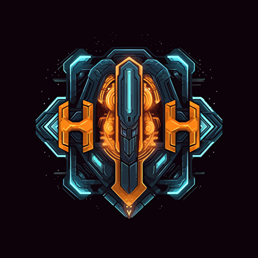 sci-fi H logo vector