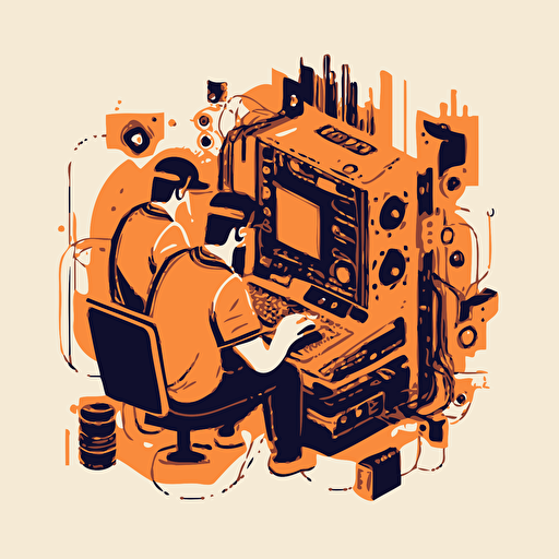 vector art of tech design, IT support
