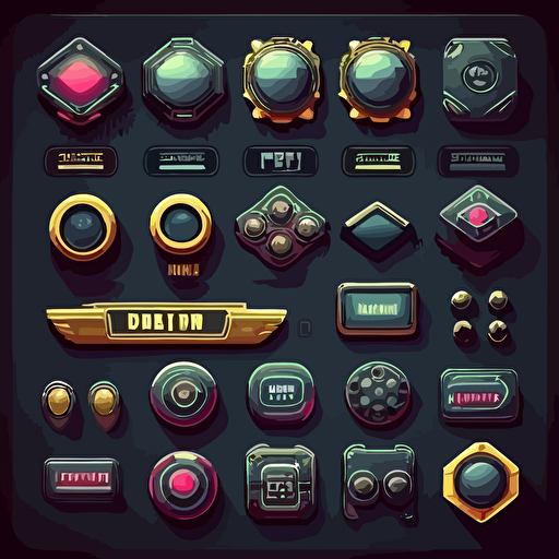 vector hiphop eletronics buttons ui game menu elements