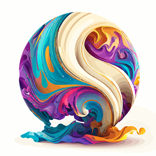 symbolic, iconic logo of marble , colorful vector, on white background