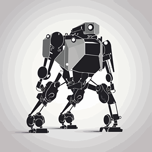 silhouette of simple shaped robot. 2D vector illustration
