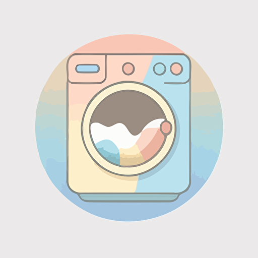 laundry, icon, pastel, white background, vector